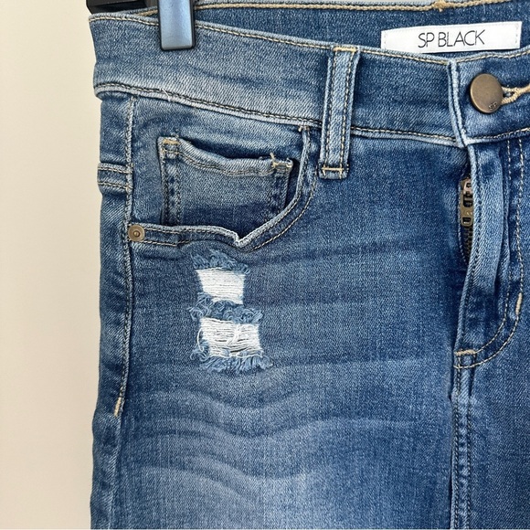 SP Black Label Casual Pencil Mini Denim Skirt with Frayed Edge Size Small - Picture 6 of 14